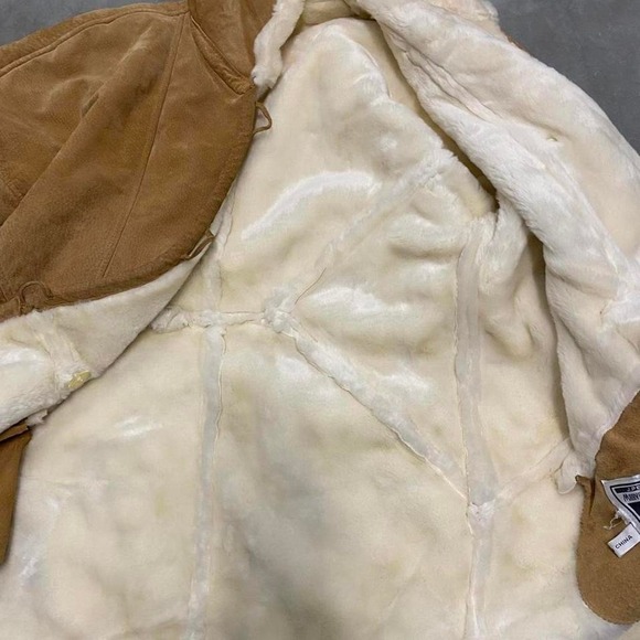 Vintage y2k 90s mocha brown earthtones cream suede jacket - Picture 4 of 4